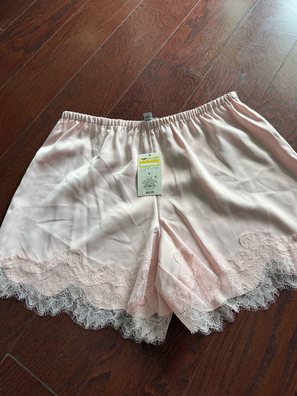 A new day Women's Lace Trim Silky Shorts - Light Pink